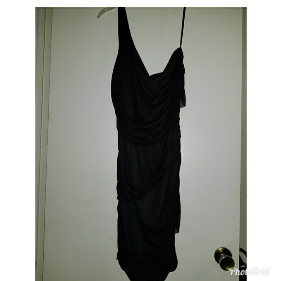 Black chiffon fitted dress. - Picture 1 of 1